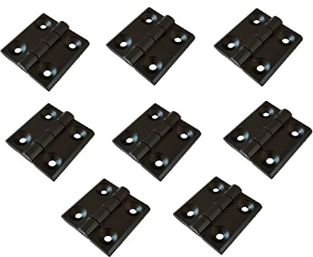 Charnières à visser en métal 40 x 40 mm - Quincaillerie, Charnières à visser - Charnières pour jardin, bateau ou construction mécanique. Ces charnières sont polyvalentes - Lot de 8