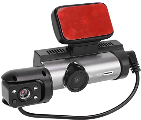 Dash Cam Full HD 1080P Anteriore e Posteriore con Schermo da 3,16 Pollici, Obiettivo Rotante a 360 Gradi, Rilevamento del Movimento, visibilità in Retromarcia, Registrazione in