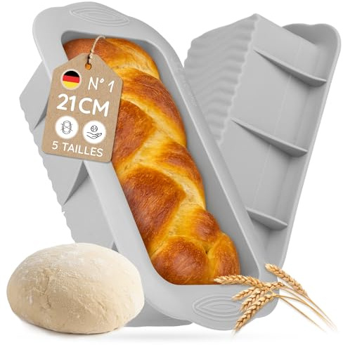 Backefix Stampo flessibile in silicone da 500 g, piccolo 21 cm, ideale per cuocere il pane o come teglia per pane tostato, sano, senza BPA, per uso alimentare