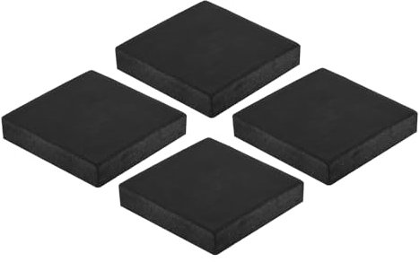 PATIKIL Almohadillas de Goma Antivibración 4 Unidades Almohadillas Cuadradas de Aislamiento de Vibraciones de 1.97 x 1.97 x 0.4 para HVAC Compresor de Aire Lavadora Negro