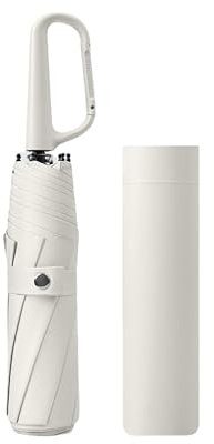 erised's bifrost Faltender Regenschirm mit Karabinergriff, Beschichtungsschicht 8 Rippen Freien UV Schutz,Sonnenschutz Kleiner Sonnenschutzfür Koffer Kompakt Taschenschirm für Damen und Kinder Reise