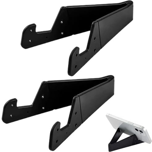 vcsjw 2 Stück Universal Schwarz Tragbarer Handyständer, V-Förmiger Desktop-Halter Für Handy, Faltbarer Handy Halterung, Universal Kompatibel Für Smartphones, Tablets, Spielekonsolen