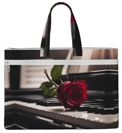 Dokumententasche aus Segeltuch, A4, mit Reißverschluss, Dokumententasche mit Griff, für Projekte, Meetings, Büro, Reisen