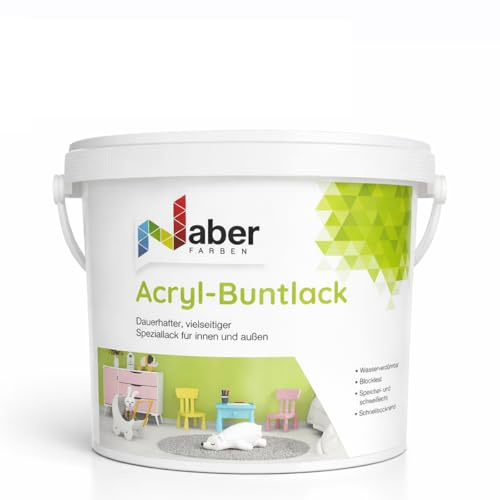 2,5 L Acryl Buntlack, 3 in 1, Möbellack, Spielzeugfarbe, Holzlack, WEISS - Seidenmatt