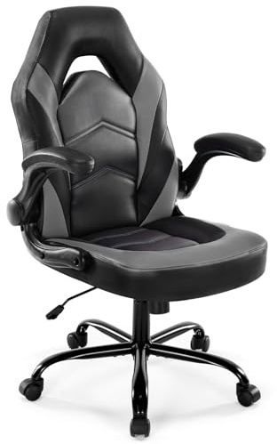 DUMOS Computer Desk Chair, Lumbar Support Video Gaming Chair, PU Leather