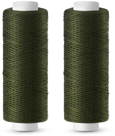 Tundi 2 pezzi 200 yards filo da cucito verde militare, 402 fili in poliestere per macchine da cucire, cucito a mano e ricamo