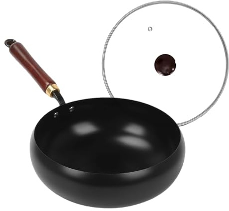yztju Järnpannor för matlagning | non-stick-stekpanna med lock, beläggningsfritt köksredskap spis induktionsspis stekning ägg kyckling biff camping
