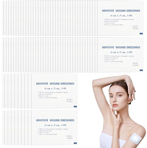 100 Unidades Apositos Adhesivos 6 X 7cm Apósitos Estériles Para Heridas Envueltas Individualmente Adecuadas Para Proteger Cortes Y Raspaduras