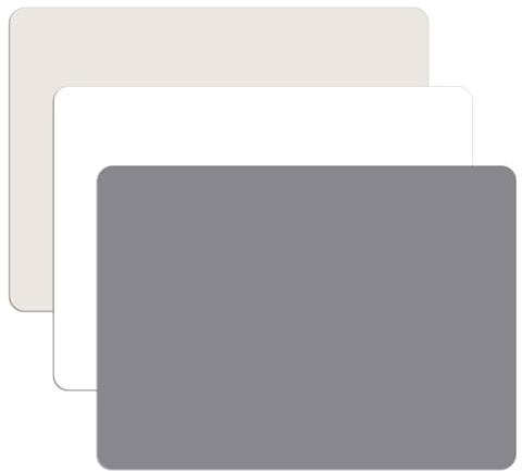 3 Piezas Tapete De Silicona 40 x 30 cm, Resistente al Calor, Alfombra Silicona Manualidades, Almohadilla de Silicone Multifunción para Manualidades, Pintura, Resina, Gris Claro, Gris Oscuro, Blanco
