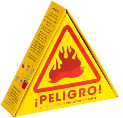 Resetea Kit de Cultivo de Pimientos Picantes ¡Peligro! | 5 Niveles de Picante del Jalapeño al Red Caribbean | Regalo Original para Amantes del Picante y Retos Extremos