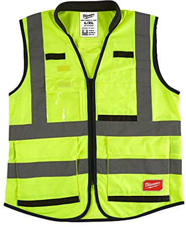 Milwauke WARNSCHUTZWESTE Premium Größe S/M-2XL/3XL (L/XL, Gelb)
