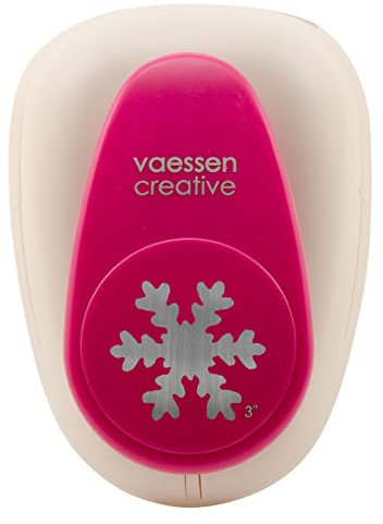 Vaessen Creative Motivstanzer Schneeflocken - 6.5 x 7.5 cm - Stanzer für Bastelpapier, Tonpapier, Scrapbookpapier oder Decoupagepapier, Weiß-gold