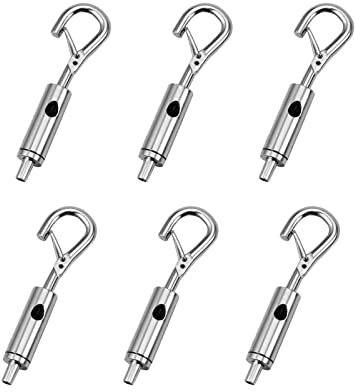SPEEDWOX Lot de 6 crochets réglables en fil d'acier - Tendeur portable avec crochet et œillet - Avec verrou - Pour câble de guidage de câble en acier inoxydable de 1 à 1,5 mm