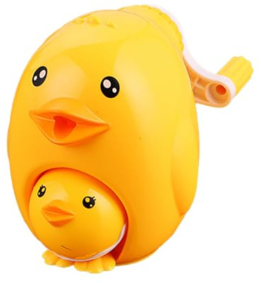 Sacapuntas de dibujos animados 2 en 1, sacapuntas de escritorio con manivela, lindo pato mamá y bebé para niños escolares, gallina amarilla