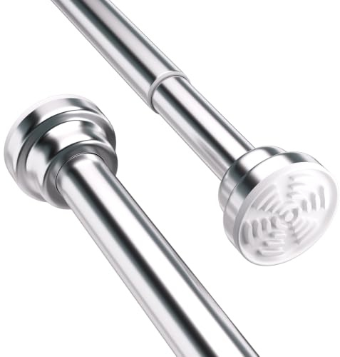 Extendable Shower Curtain Rail 85-140cm,Stainless Steel Shower Curtain Pole Curtain,Tension Rod No Drilling Adjustable Shower Rail Telescopic Shower Pole for Bath,Closet,Wardrobe,Kitchen Silver
