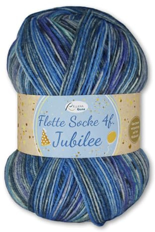 Frida's Wollhaus Rellana 100 g de calcetines de lana virgen Jubilee Superwash OEKO-Tex 6 colores (1761 azul claro, azul oscuro-gris)