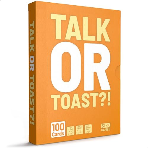SLSK Games Talk or Toast!? - The Unique Drinking Game - Drinking Game with 100 Cards - Drinking Game - Card Game - Party Game for Adults - from 18 Years Old