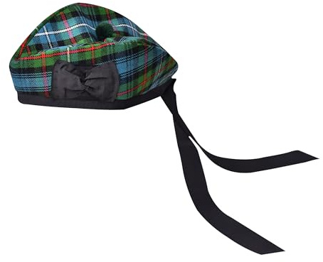 Glengarry Cap - Cappello tradizionale scozzese, in lana acrilica, tartan Glengarry, accessori per kilt/cornamuse (Robertson Hunting)