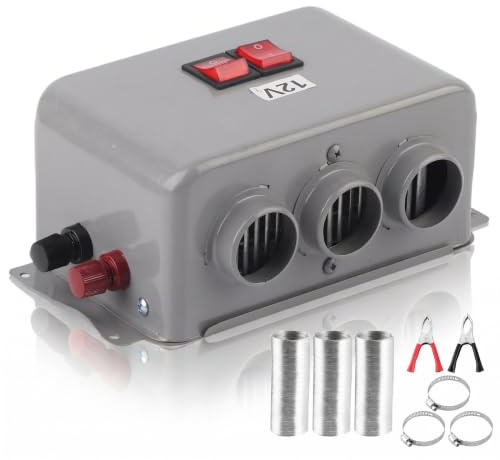 Calefactor Portátil para Coche 12V 400W a 600W Calefacción Rápida con 3 Orificios de Calor Automático