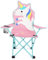 Meng Jiaran Kids Camping Chair, Pink Unicorn Kids Folding Chair with Cup Holder & Carry Bag, Childrens Durable Lightweight Camping Chair, Kids Foldable Chair for Camp Beach Outdoor
