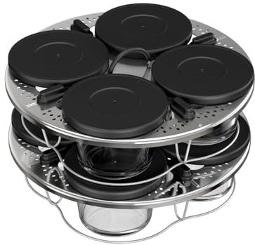 Moulinex Kit de 8 verrines superposables, Cookeo, Couvercles, Entrées, Yaourts et desserts, XA6140E0