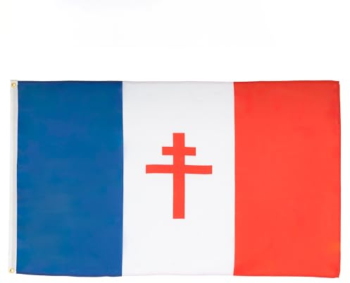 AZ FLAG - Lot de 10 Drapeau France libre 1940-1944 - 150x90 cm - Drapeau Français De La Résistance 100% Polyester Avec Oeillets Métalliques Intégrés