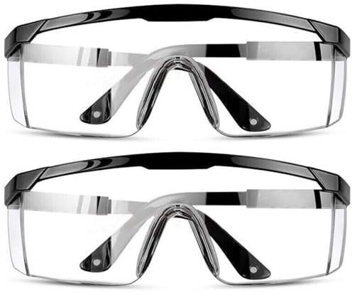 KARELLS Occhiali Protettivi da Lavoro,2 PCS Occhiali Antiappannamento,Occhiali a Mascherina Trasparente,Occhiali di Protezione,per Attività all'aperto