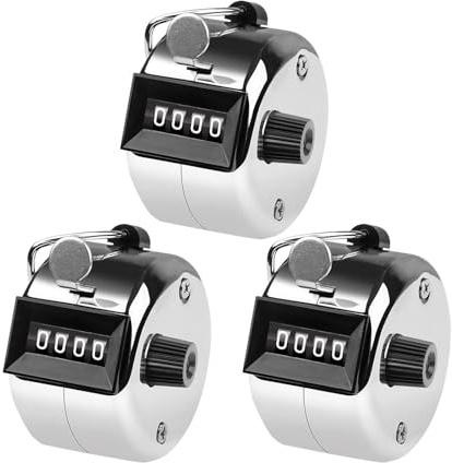 Yelvornic 3PCS Handheld Tally Counter 4-Digit Number Count Clicker Counter, Mechanical Clicker for Sports, Knitting, Events and More