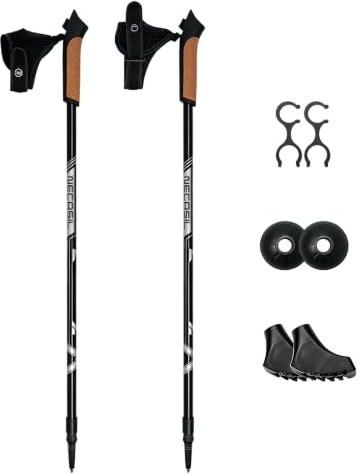 Bâtons de marche nordique ultra légers et réglables, bâtons de marche professionnels avec poignée droite, bâtons de trekking pour homme et femme