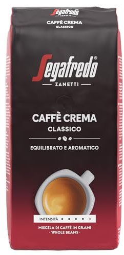 Segafredo Zanetti Caffè Crema Classico - Ganze Bohne (1 kg Packung) - Geeignet für Caffè Crema - Kaffeebohnen mit dunkle bis mittlere Röstung, ausgewogener und aromatischer Geschmack