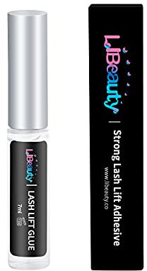 Libeauty Pegamento para levantar pestañas, adhesivo para permanente de pestañas, sin látex, sujeción fuerte, onda permanente semipermanente profesional adecuada para salón