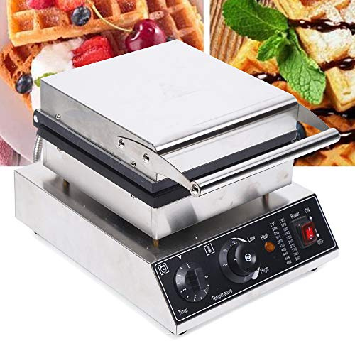 Gofrera Commercial 2000 W, con temporizador, 4 extragruesos, cuadrada, temperatura regulable, antiadherente.