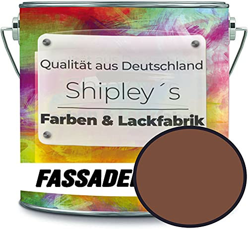 Fasadfärg med lotuseffekt högkvalitativ silikonhartsfärg sockelfärgRAL 8002 signalbrun// Shipley's färger & lackfabrik