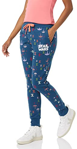 Amazon Essentials Disney | Marvel | Star Wars Pantaloni della Tuta in Pile di French Terry Donna, Navi di Star Wars, XXL
