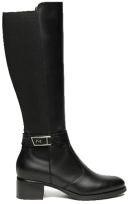 Nero Giardini I514643D Stivali Donna in Pelle E Tessuto - Nero 40 EU