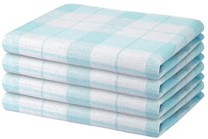 Hometex Premium Textiles 4er Set Geschirrtücher Grubentücher | Oeko-TEX®Standard 100 - aus 100% Baumwolle | Extra saugfähig und schnell trocknend | 50 x 70 cm Aqua