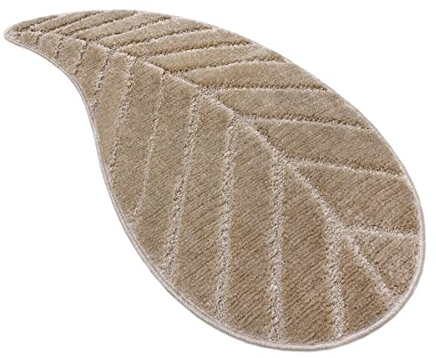 emmevi Tappeto Bagno Foglia Morbido Assorbente Camera Letto Scendi Doccia Antiscivolo mod.FIJI MARRONE