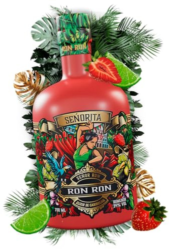 Ron Ron Señorita – Premium Rumlikör mit Erdbeer-Limette-Geschmack & sanfter Rauchnote – 34 % vol. – handgemachter Rum-Blend aus der Karibik – ohne Zusatzstoffe – 0,7 L Flasche