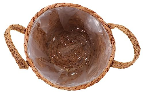 Élégante Jardinière Tissée À La Main Avec Poignée Pour Un Transport Facile