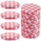 UPKOCH Red Gingham Jam Jar Lid 40pcs Jar Covers 63mm Pickle Chutney Jar Replacement Metal Split-Type Lids for Honey, Jam, Jelly, Food Storage