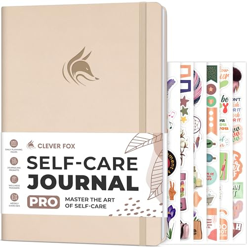 Clever Fox självvårdande journal PRO – Wellness & Daily Reflection anteckningsbok – psykisk hälsa, meditation och humördagbok för kvinnor, 17,8 x 25,4 cm (snäckskal)