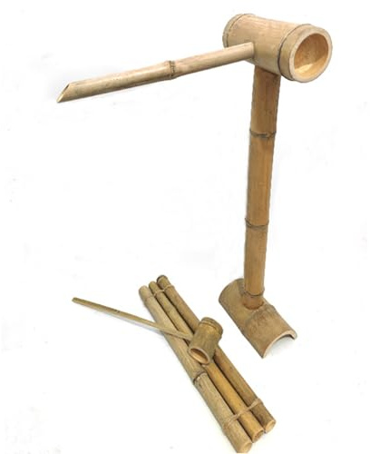 ZBJDX 19.7 Natural Bamboo Water Fountain, Garden Water Fountain Kit, Japanese Floor-Standing Water Circulation System, for Indoor Outdoor Backyard Lawn