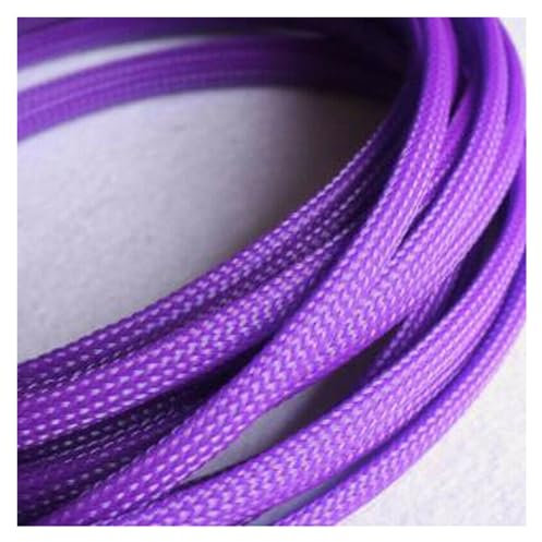 1-50M Cable Sleeves 3-25mm Purple Snakeskin Mesh Wire Protecting Nylon Tight PET Expandable Insulation Sheathing Braided Sleeves(1Meter,3mm)