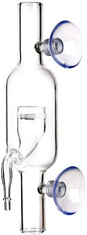 Inline - Diffusore di CO2 in vetro per acquari, piantato per serbatoi, pratico fissaggio tramite ventose, 80% tasso di risoluzione CO2, 2 misure