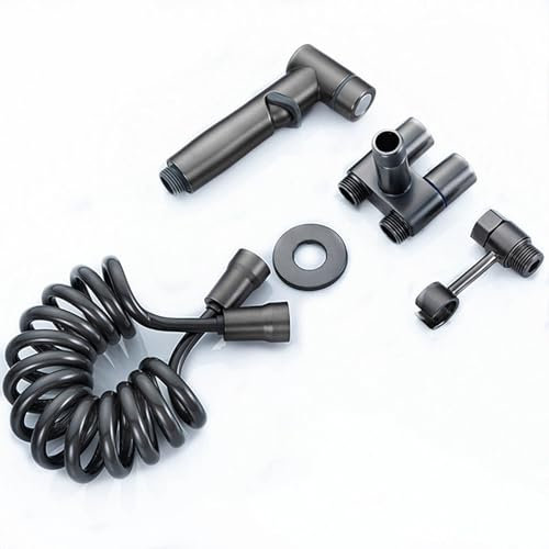 Douchette de Toilette pour Bidet, Douchette Toilette WC avec Kit de Toilette qualité Pulvérisateur de Bidet à Main Tuyau de Télescopique de 2m et Double Vanne de Contrôle