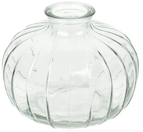 Talking Tables Clear Glass Bud Vase for flowers, stylish single stem elegant wedding table centrepiece decorations window sill decor, garden parties, summer dining, mantle styling, and gifting 8cm