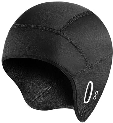tronisky Berretto Sottocasco Bici, Copricapo Berretto da Casco da Ciclismo con Foro per Occhiali, Antivento Sottocasco Bici Invernale da Uomo Donna, Cappello Invernale per Sci, Corsa e Pattinaggio