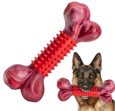 Genikeer Juguete Mordedor Hueso para Perros | Juguete Resistente para Masticadores Intensos,Barra De Limpieza para Masticación Dura para Interiores Exteriores Hogar Parques