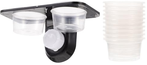 Didiseaon Ciotola per Alimentazione Rettili per Cibo e Acqua in Plastica Nera Doppia Tazza Accessorio Compatto per Terrari di Rettili Domestici