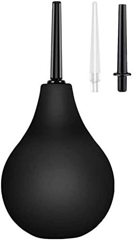 MEIRUIER 250ml Analdusche Anal und Vaginaldusche Klistierspritze Irrigator für Sie und Ihn Silikon Anal & Vaginal Dusche Anal-Spülung für Männer und Frauen (Schwarz-1)